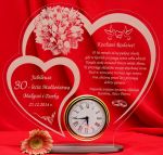 W22 Rocznica ślubu jubileusz 10 20 30 40 50 statuetka prezent zegar